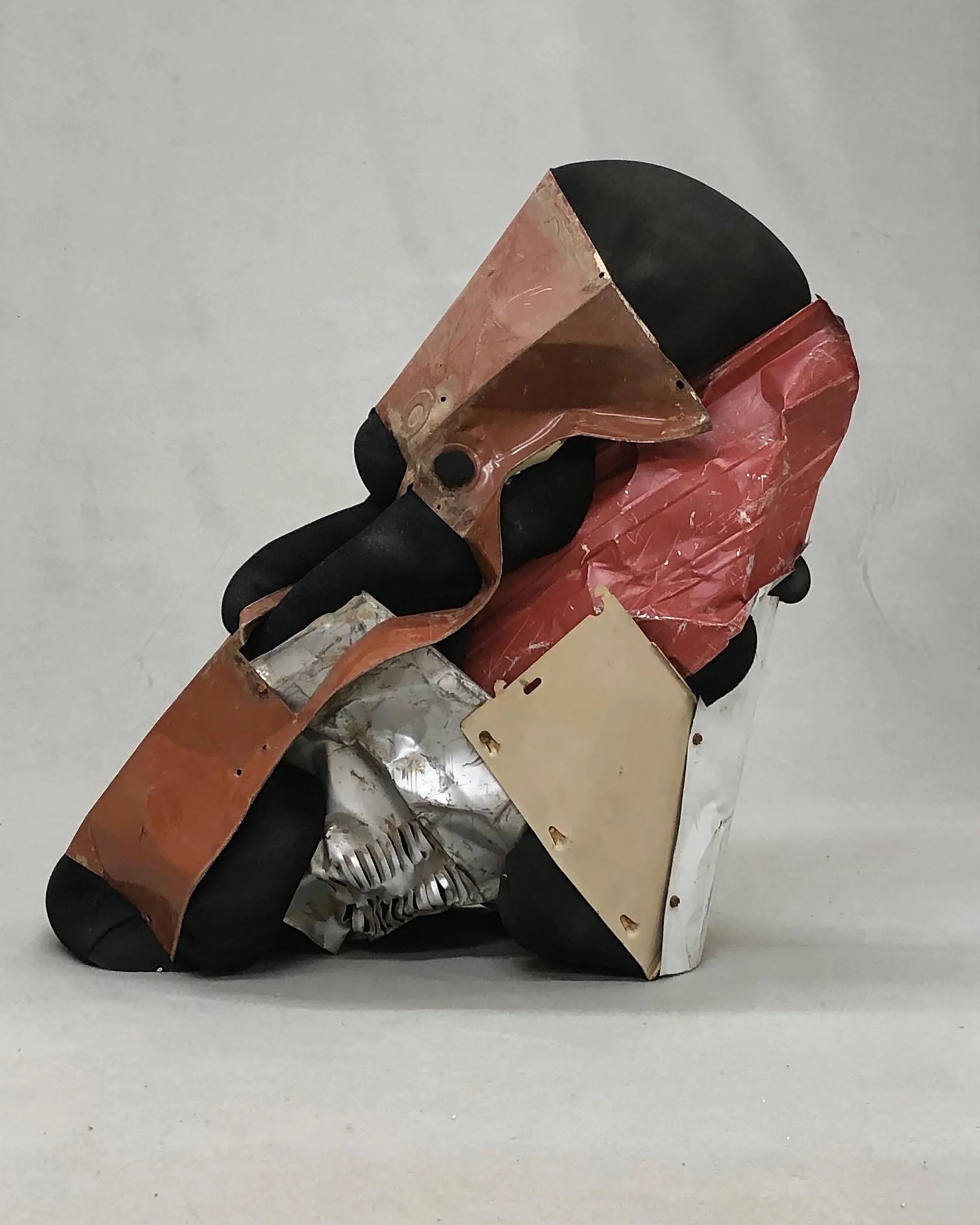 Soft and Hard, 30" x 19" x 9" , repurposed metal, poly foam, 2020