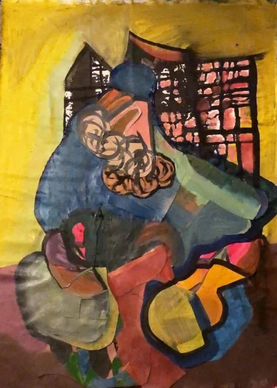 Captured, paint, mixed media on canvas, 2018