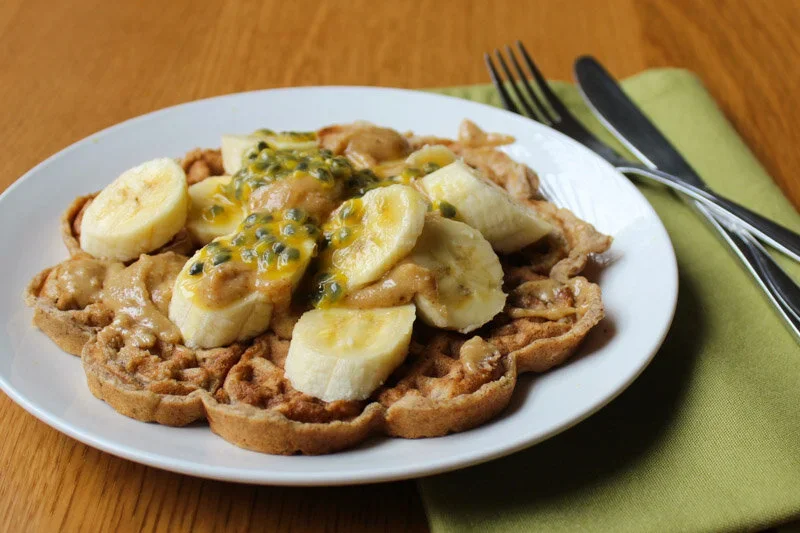 Low FODMAP Banana Bread Waffles