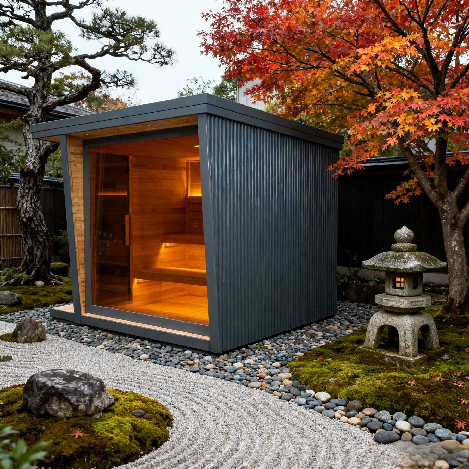 Premium 6-Person Wood-Core Steam Sauna