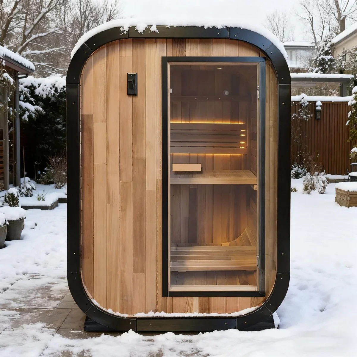 1-2 Person Outdoor Traditional Steam Sauna - Red Cedar