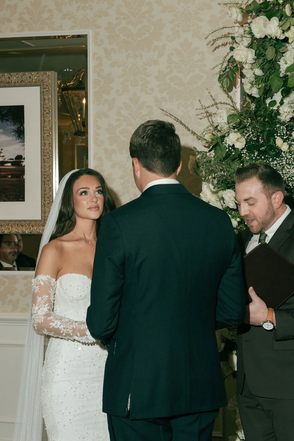 Bride and groom ceremony saying I do at The Broadmoor Colorado Springs