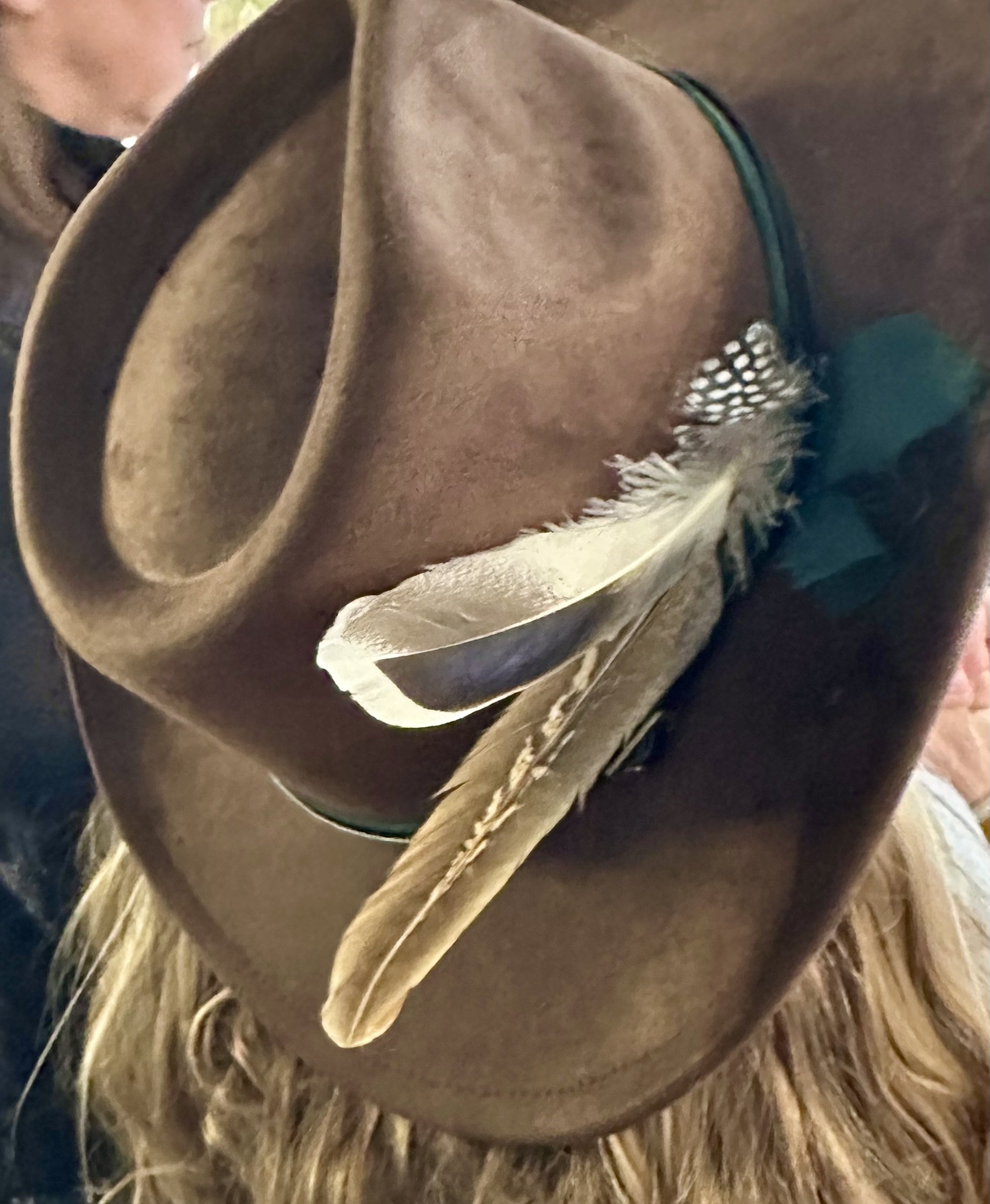 Close-up of a police badge with the word 'SHERIFF' and the number '1060' visible, attached to a brown sheriff's uniform.