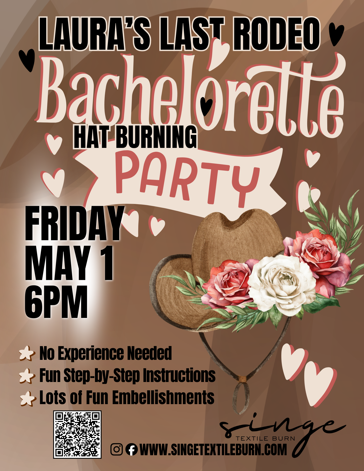 Bachelorette Hat Burning Party ~ May 1st at 6pm