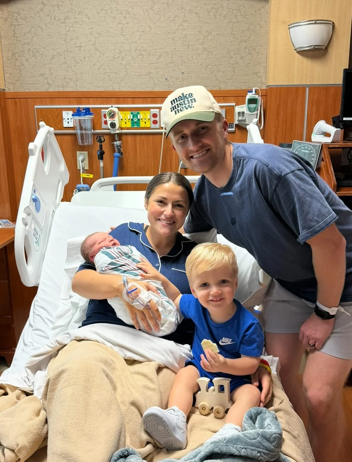 Update on the past month as a family of four - Sam has gotten up about 10,000 shots on his Little Tikes basketball goal, we&rsquo;ve listened to Amen by Forrest Frank 643 times (per Sam&rsquo;s request), Drew is growing like crazy, we are very tired,