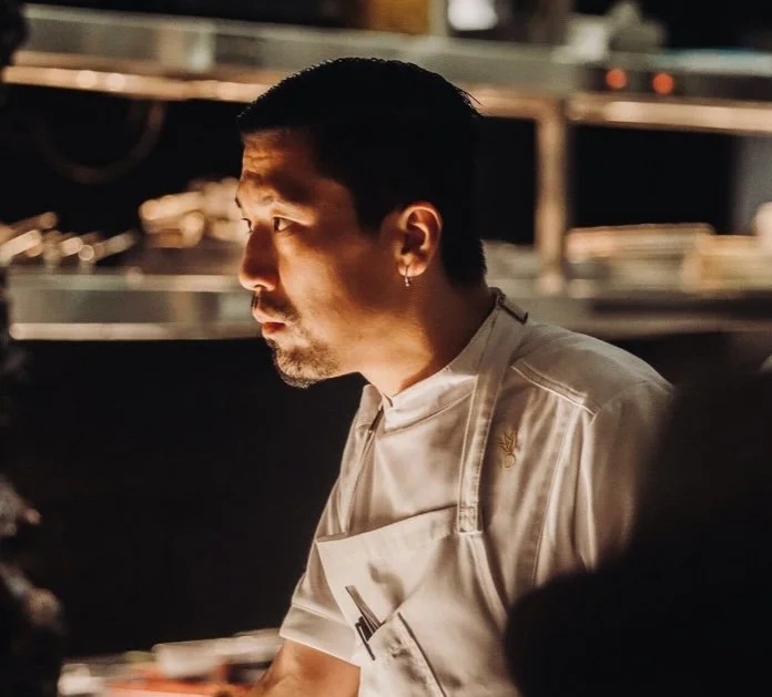 Takeshi Nishikawa expediting service as Culinary Director at Pineapple and Pearls, Rose's Restaurant Group, Washington DC