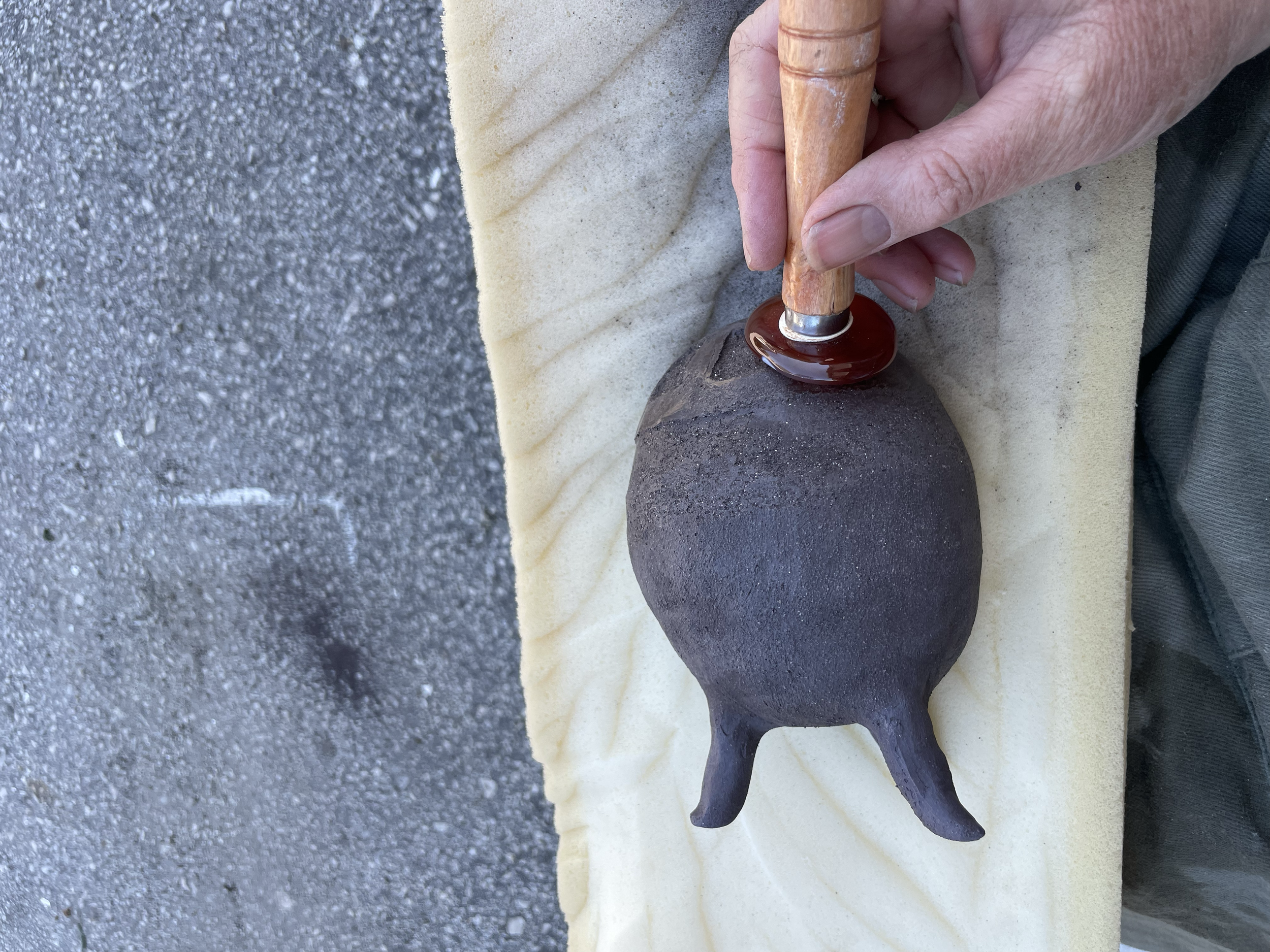 Burnishing sculpture, Art Residency, Greece