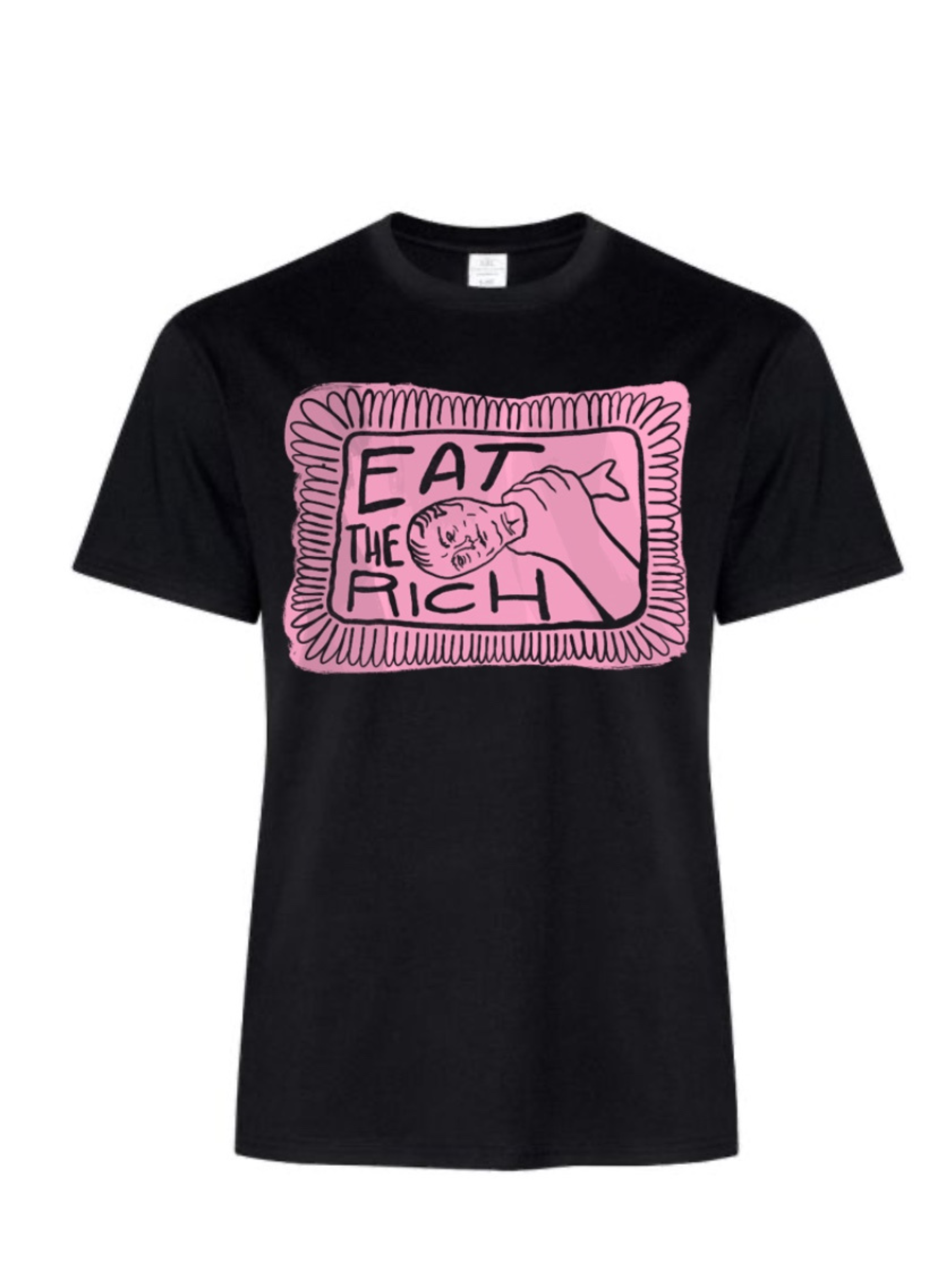 baby pink on balck Tee.png