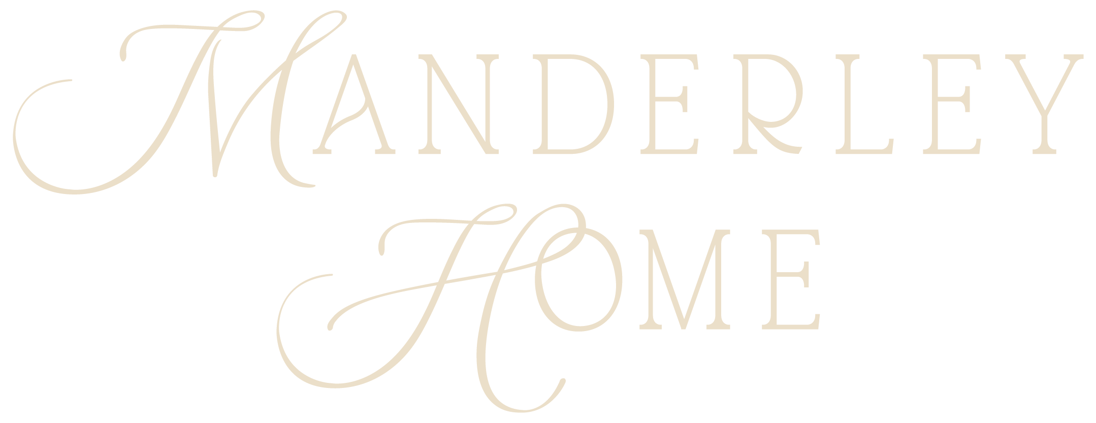 The image features the words 'Mandelrey Home' written in elegant, cursive script on a black background.