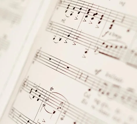 Black and white sheet music