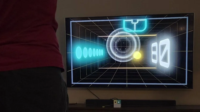 Person playing interactive Nex Playground game