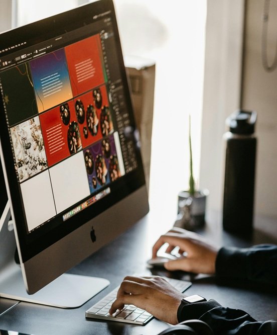 Graphic designer working on computer