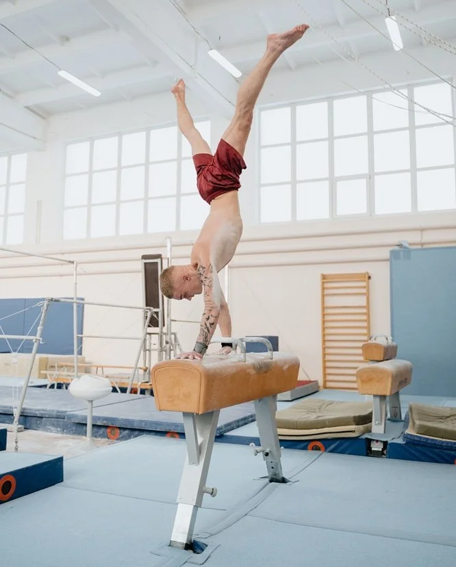 Man doing gymnastics
