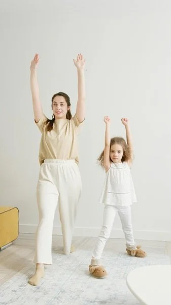 Two people exercising together