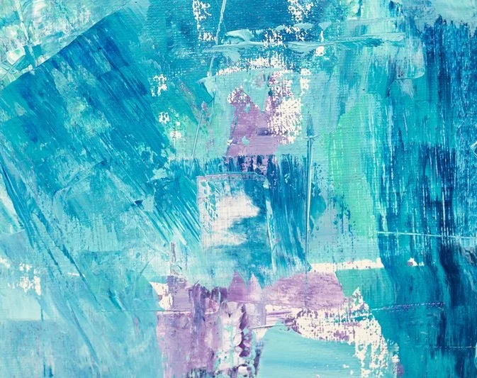 Blue and turquoise abstract painting