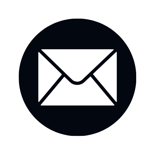 Icono de sobre de correo electrónico en un círculo negro