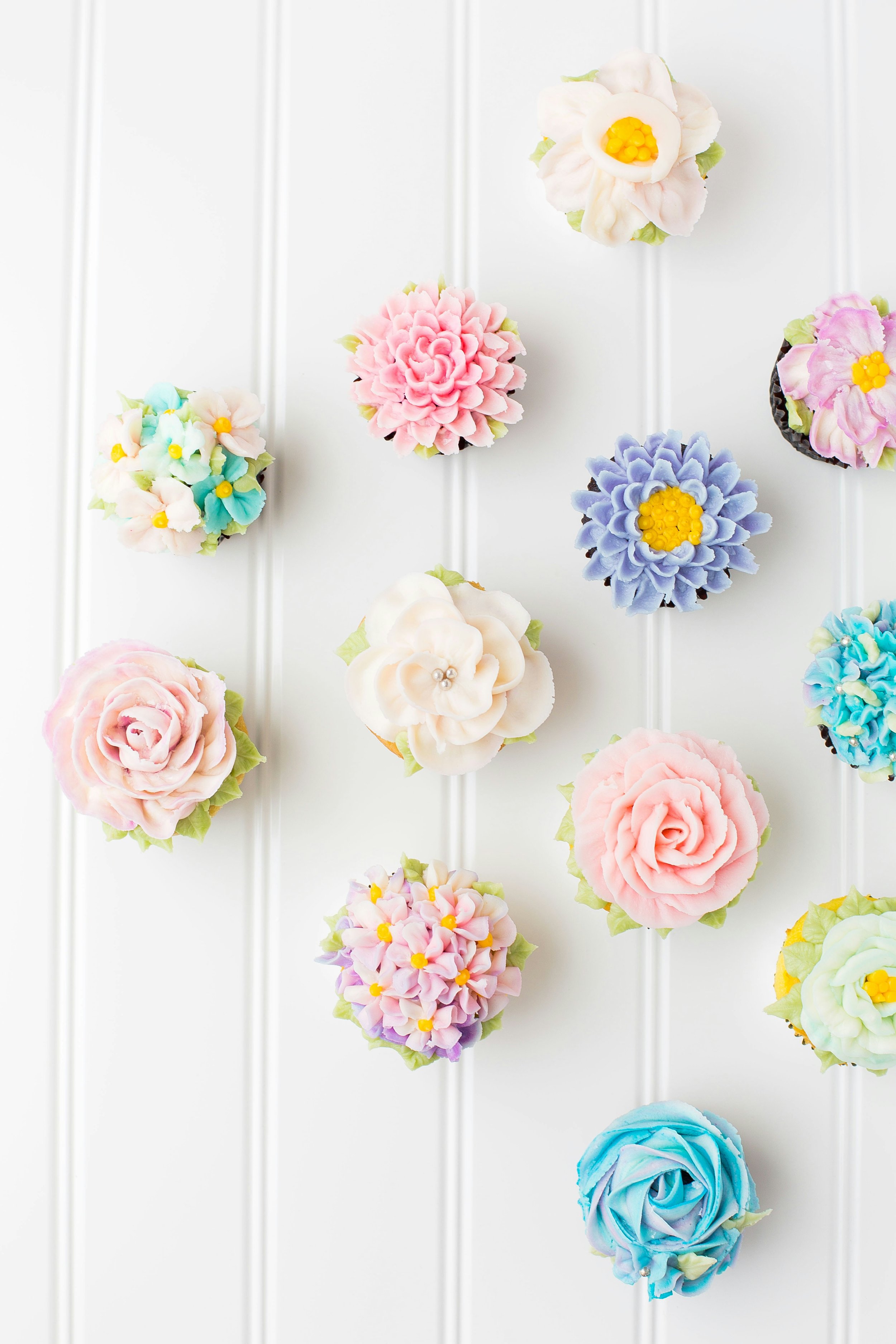 Dozen Floral Cupcakes