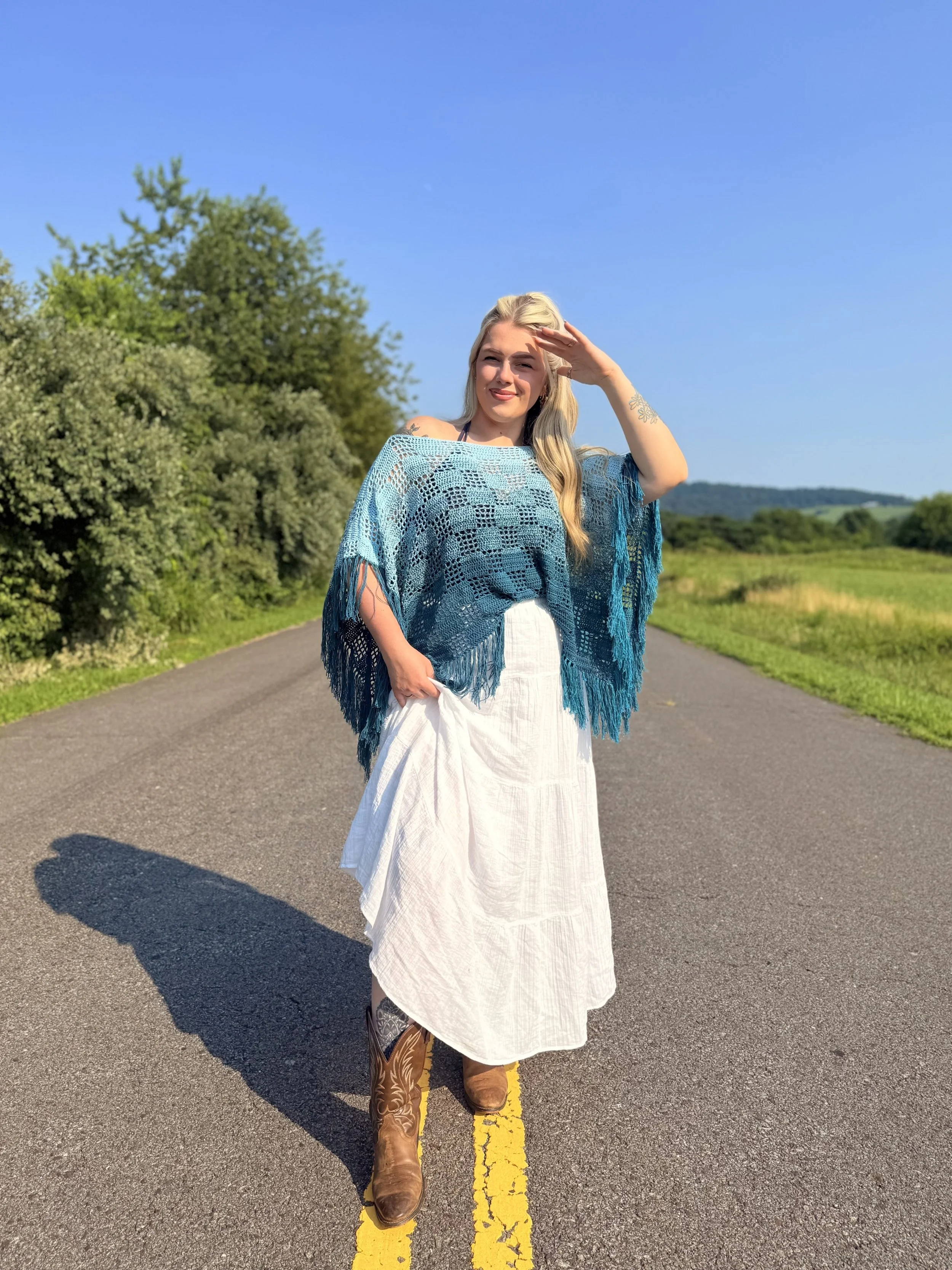 Check Her Out Poncho Crochet Pattern