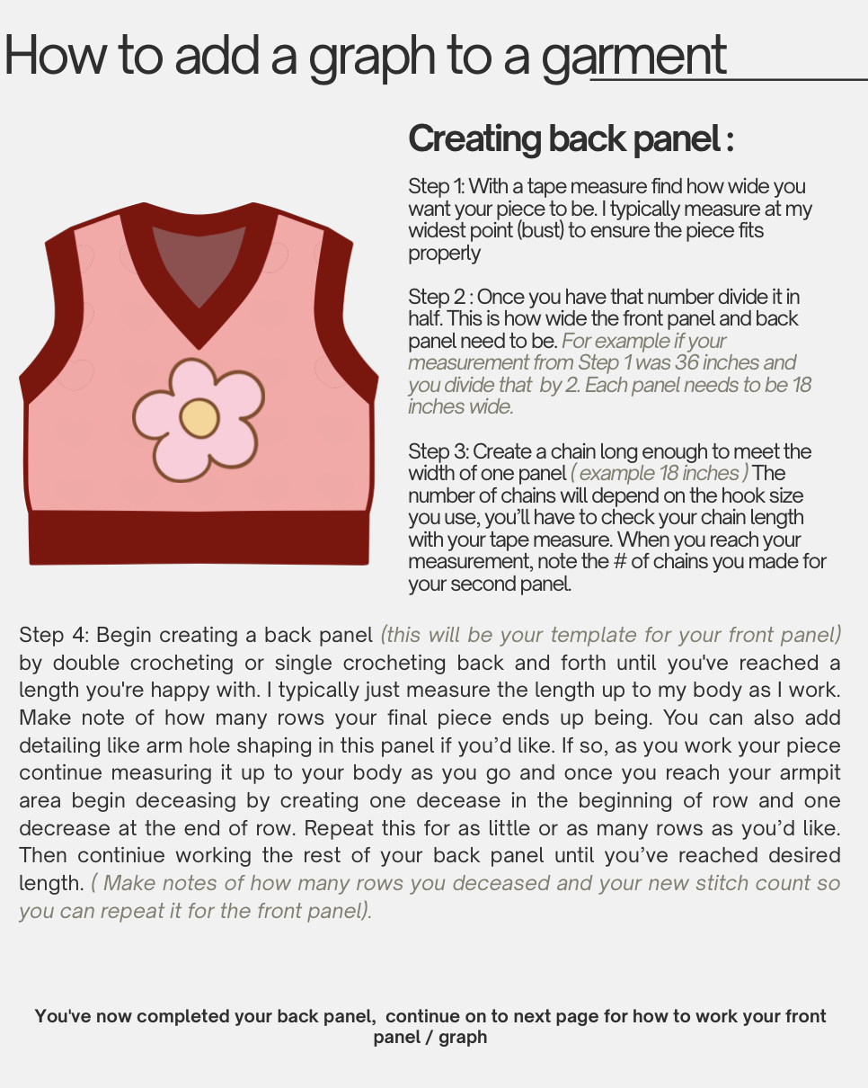 Crochet  Graph Sizing | Garment Guide