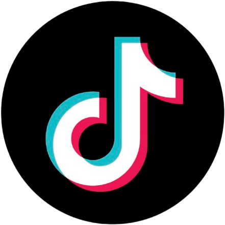 TikTok logo with black background.
