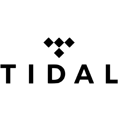 The image features the word 'TIDAL' in bold, uppercase letters with a geometric logo consisting of diamond shapes above the text.