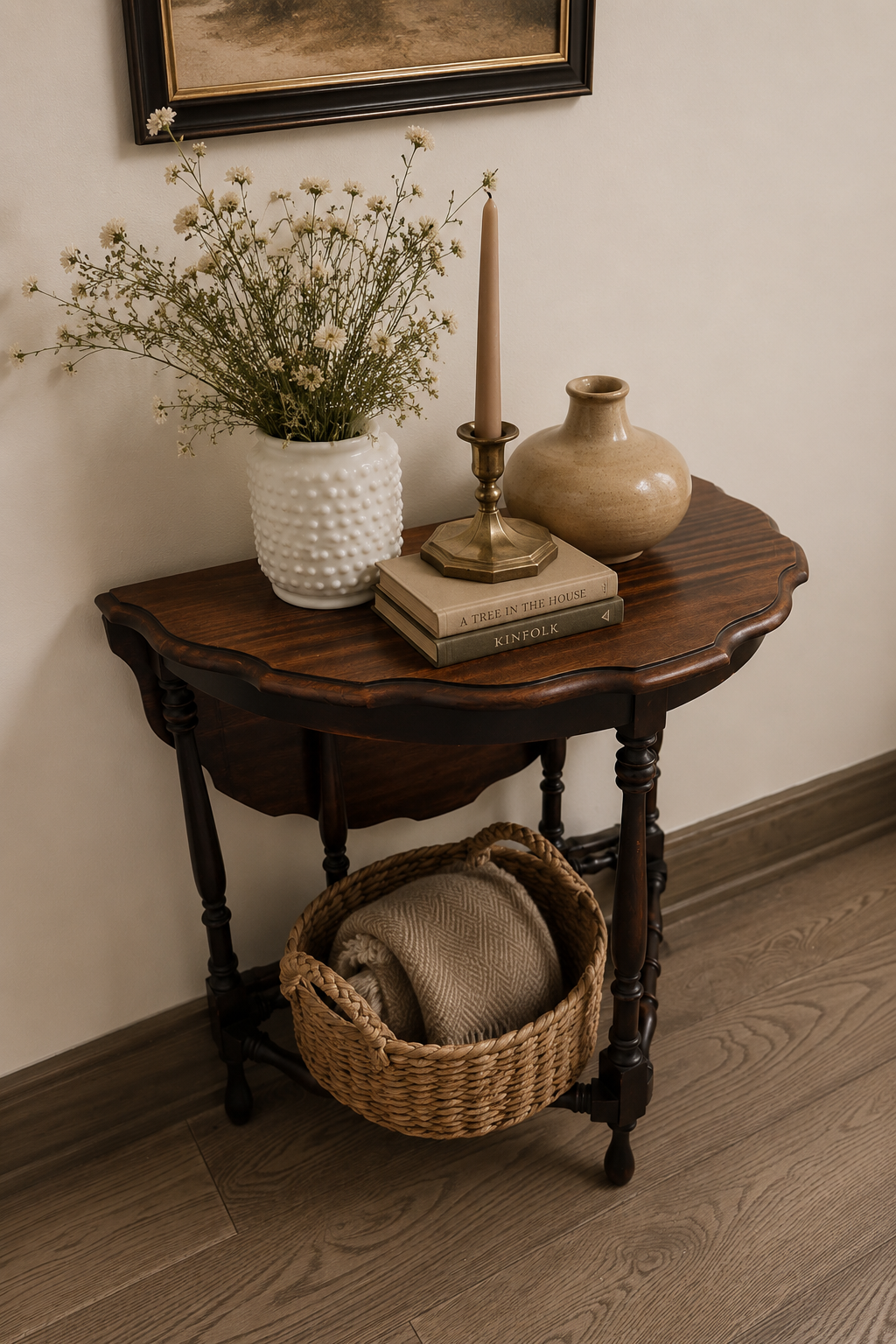 Antique Table With Spindle Legs