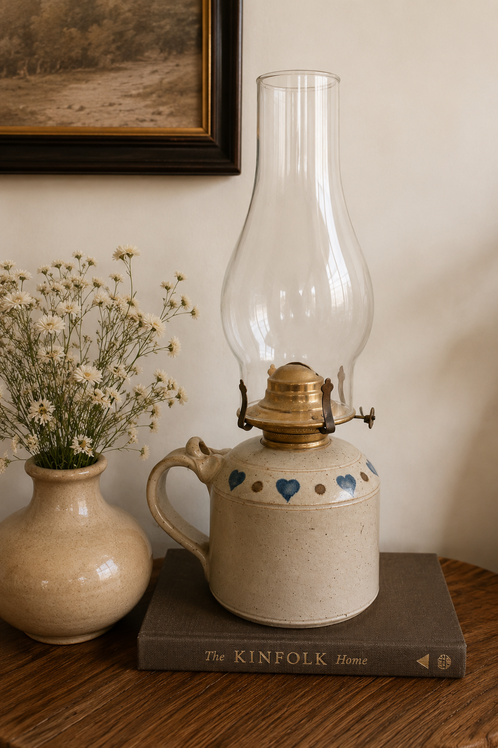 Cottagecore Handmade Pottery Oil Lamp