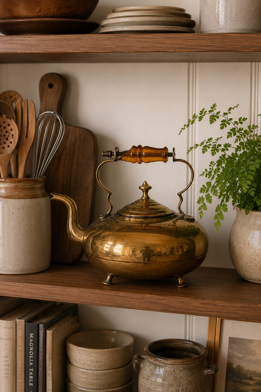 Antique Brass Tea Kettle