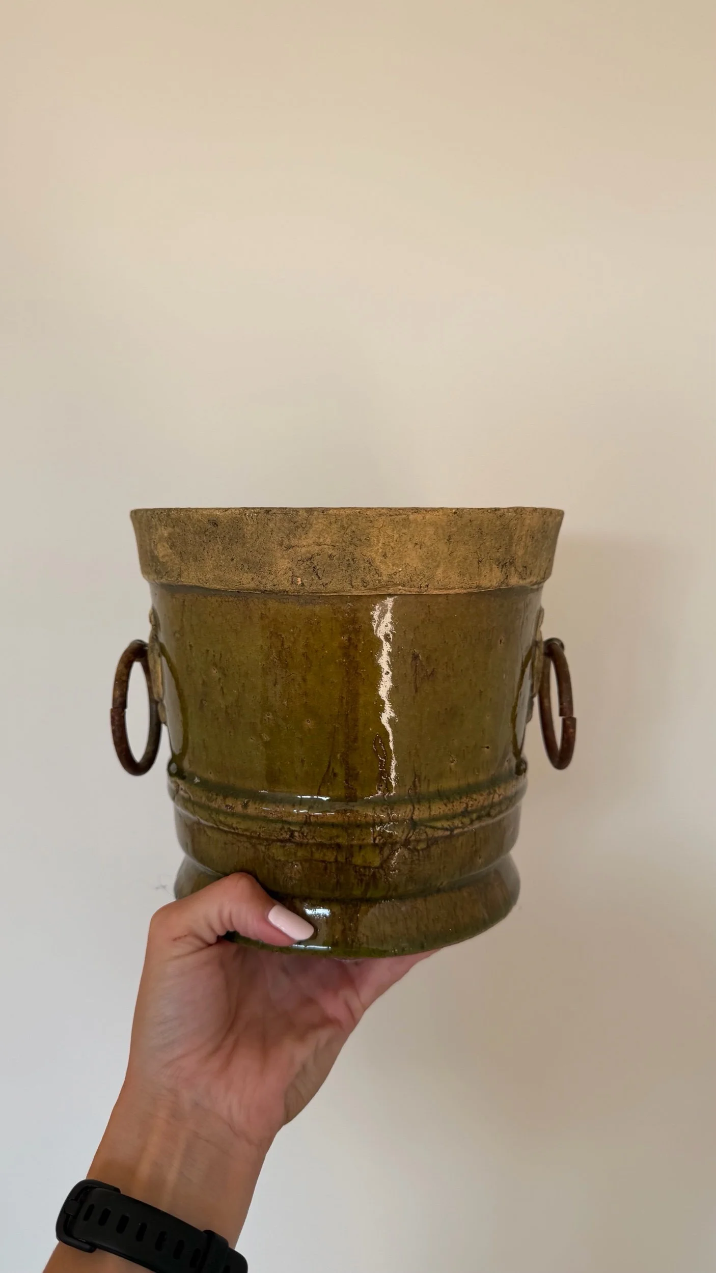 French Inspired Glazed Ceramic Planter