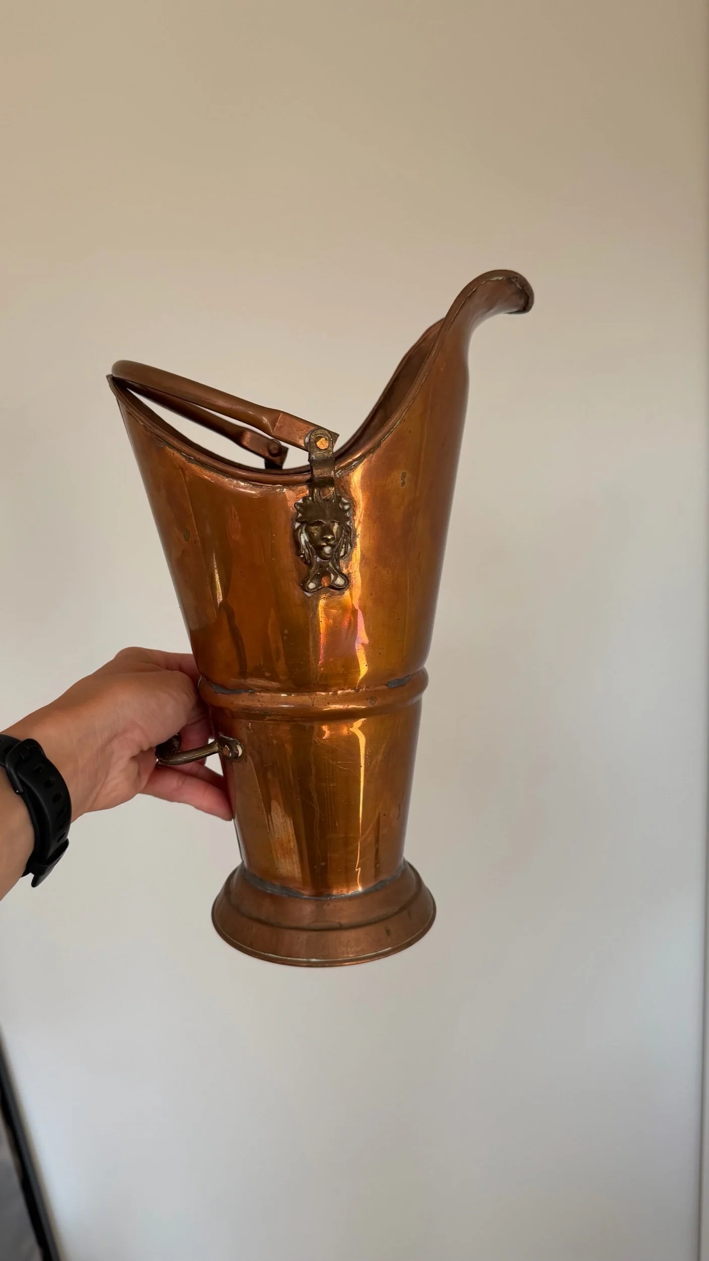 Vintage Copper + Brass Coal Scuttle