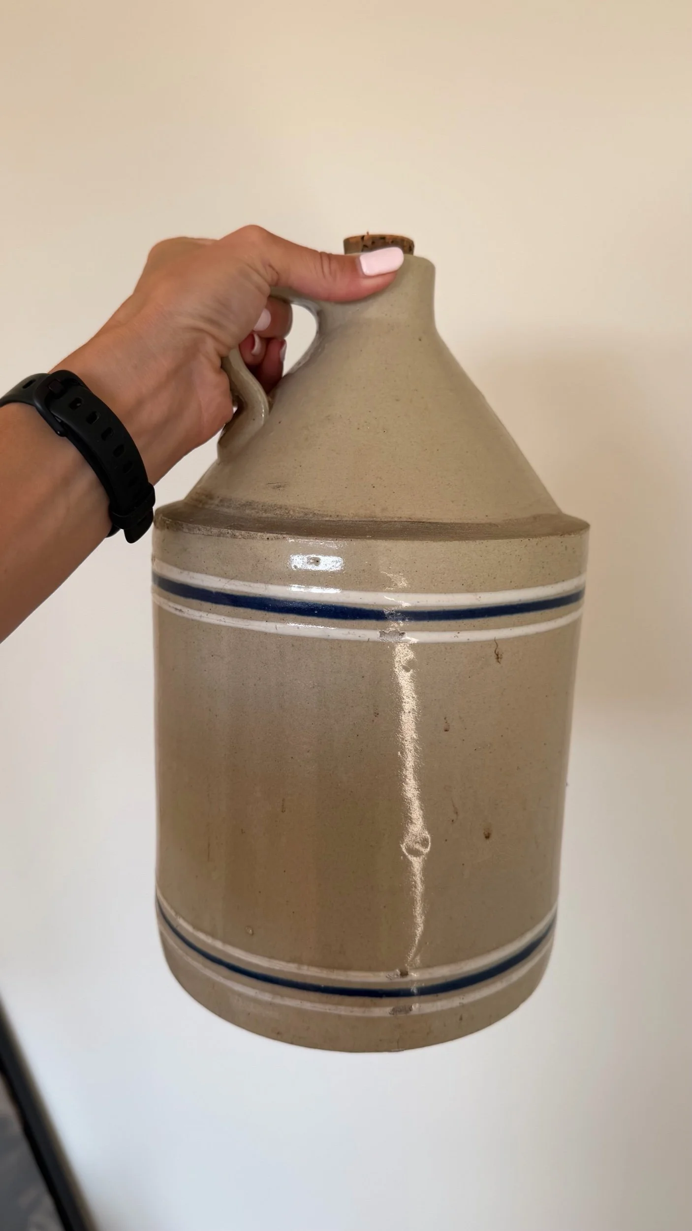 Antique Salt Glazed Stoneware Whiskey Jug