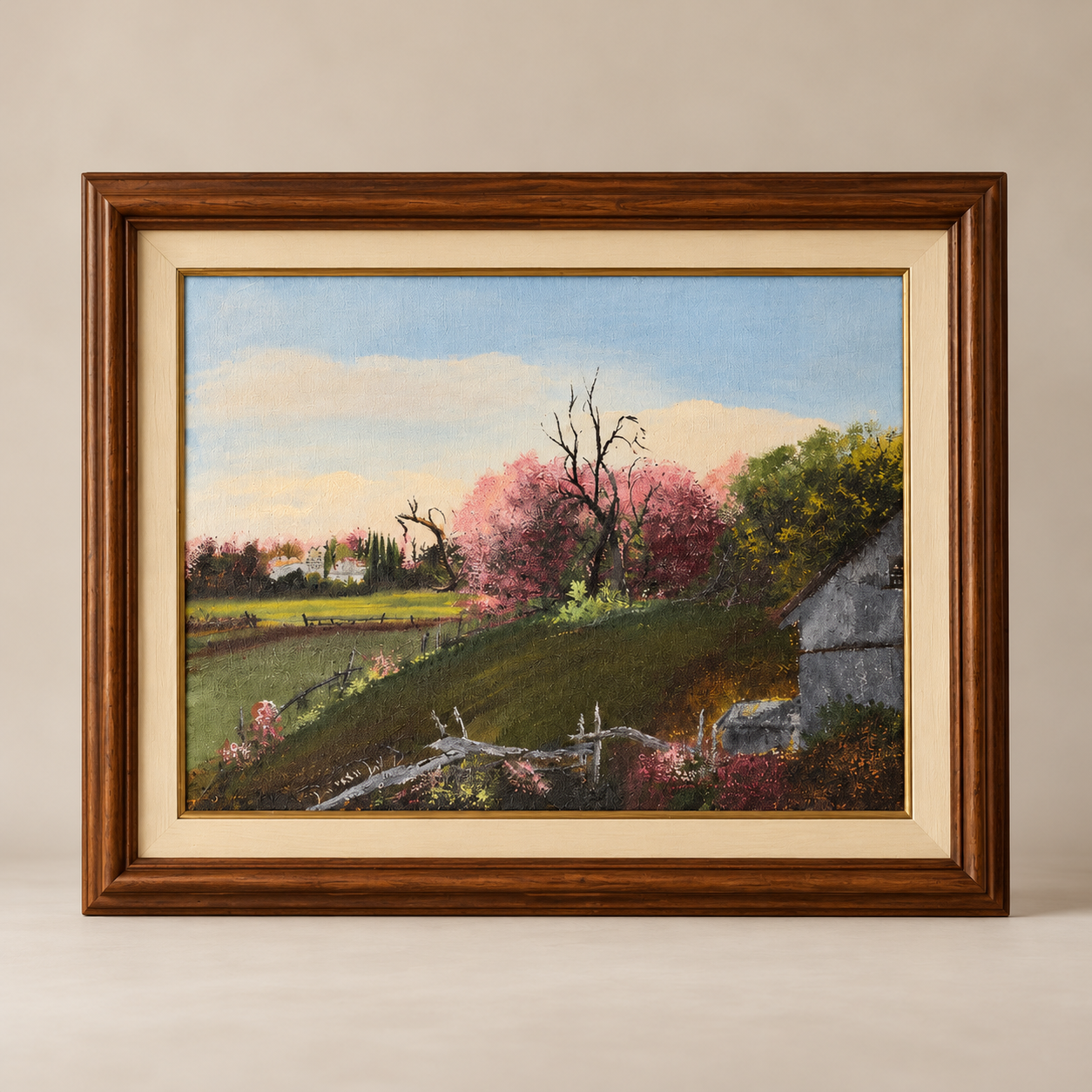 The Vintage Springtime Landscape Oil Painting