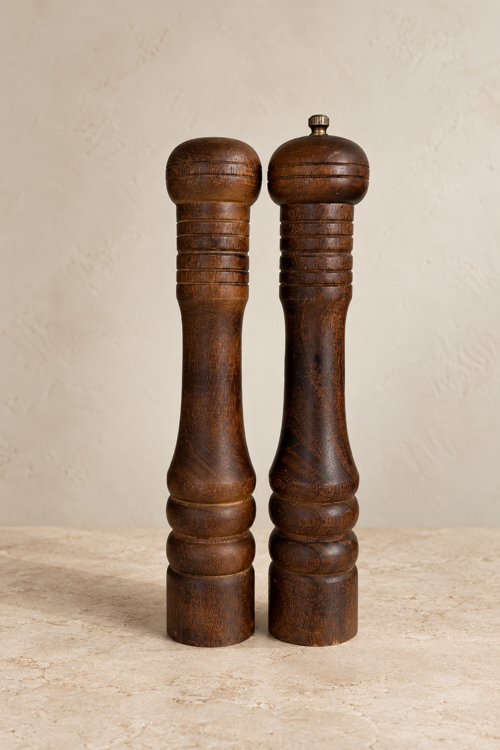 Dark Wood Salt & Pepper Mills | Set of 2