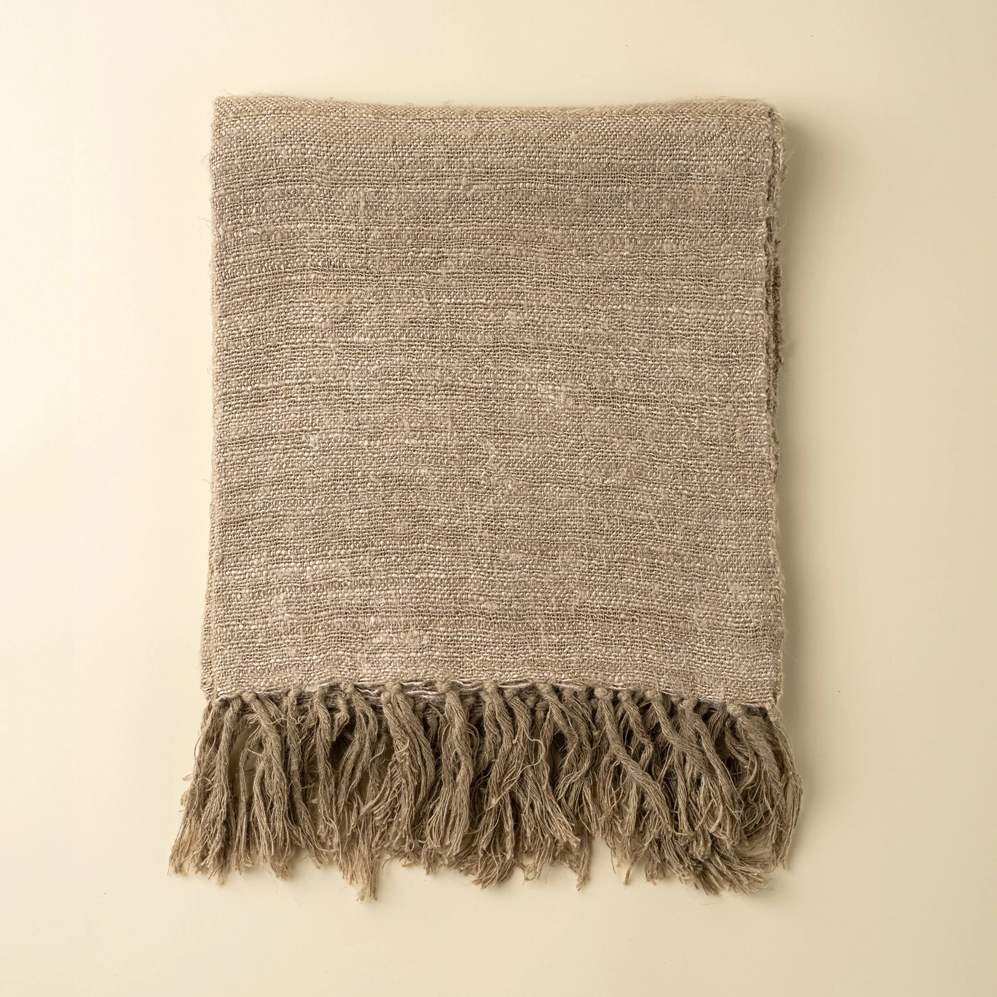 Nomad Linen Weave Throw - Fawn