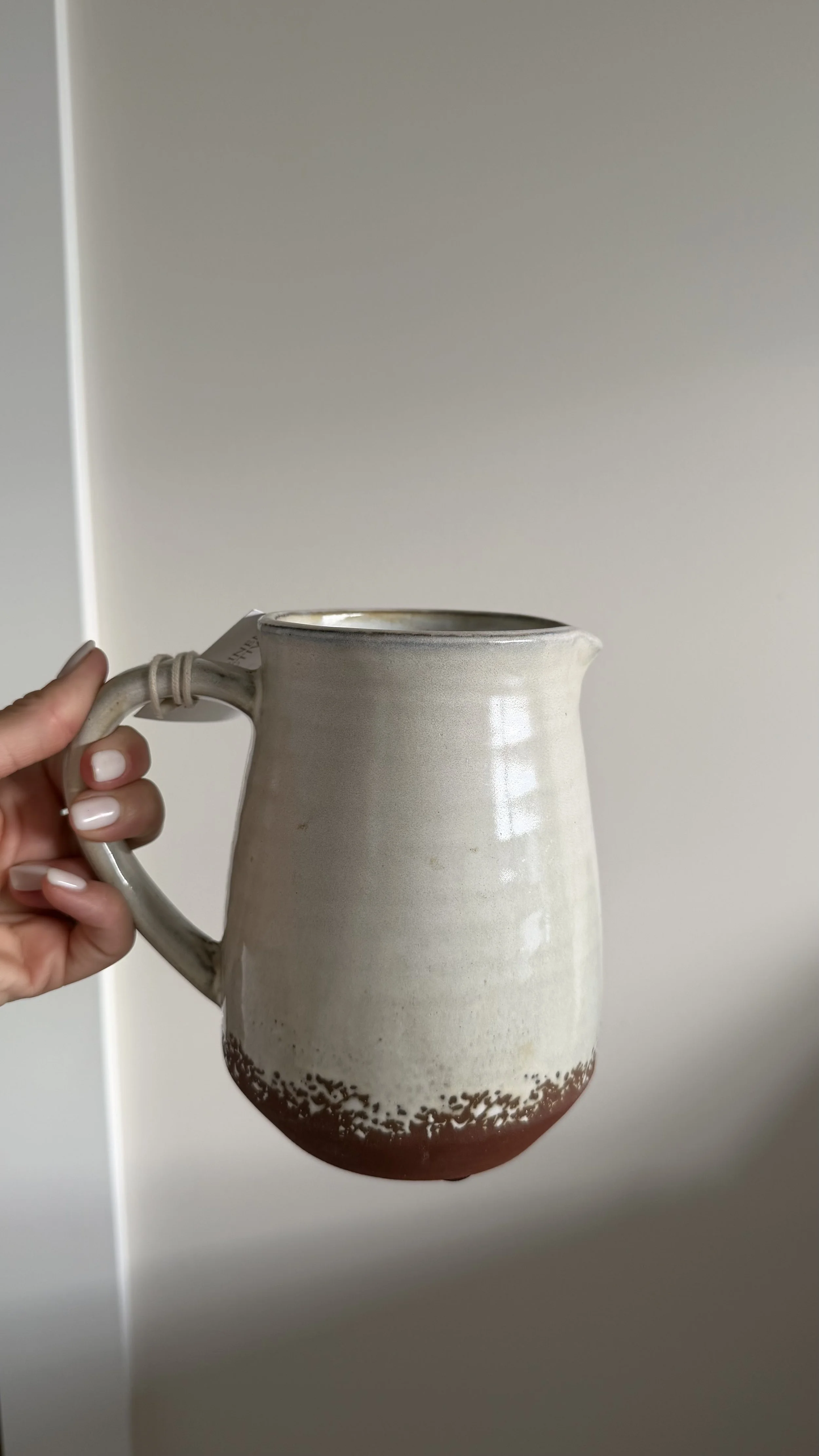 Ivory & Rust Glazed Stoneware Pitcher