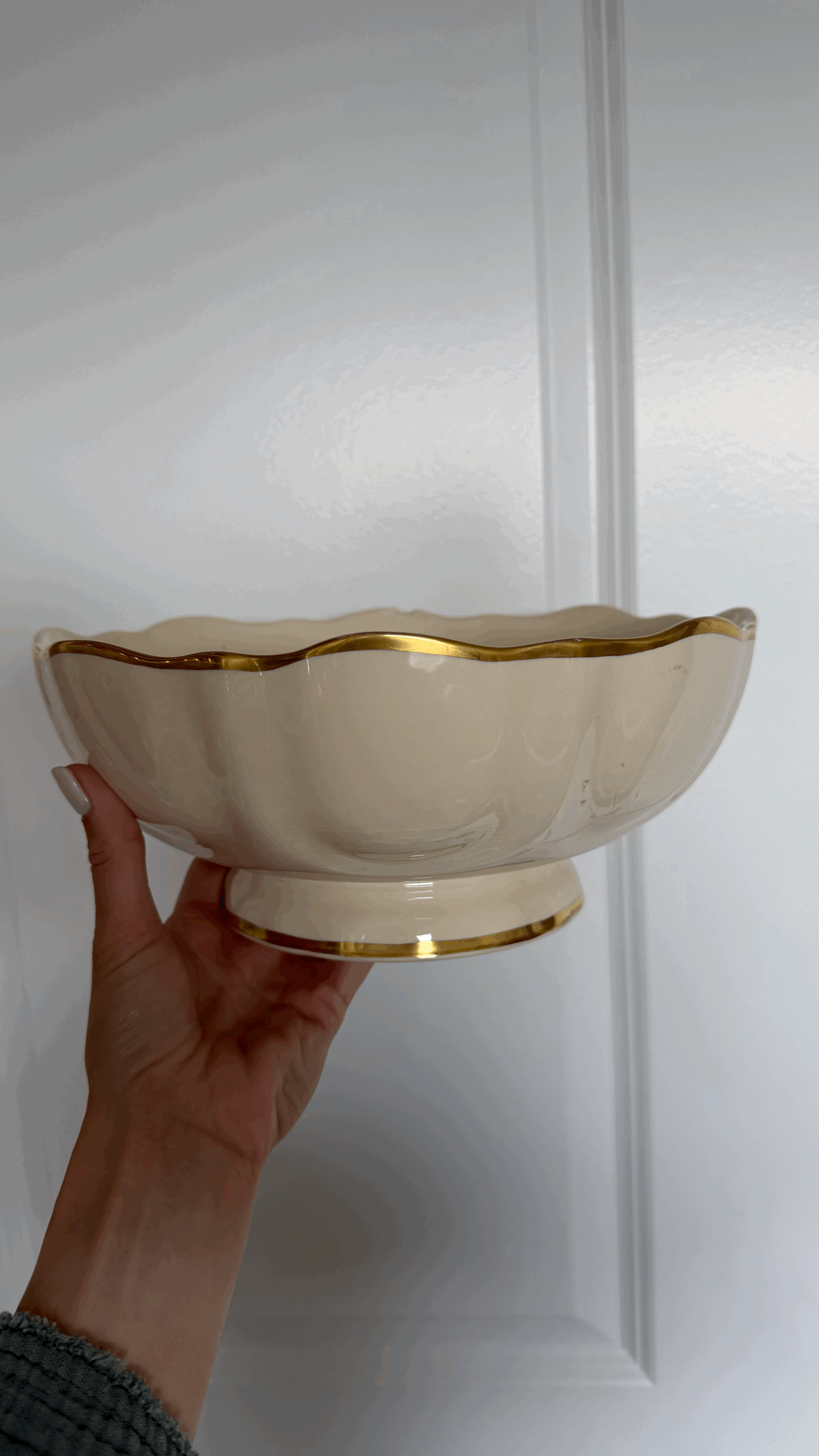 Mason’s Patent Ironstone Ivory Pedestal Serving Bowl