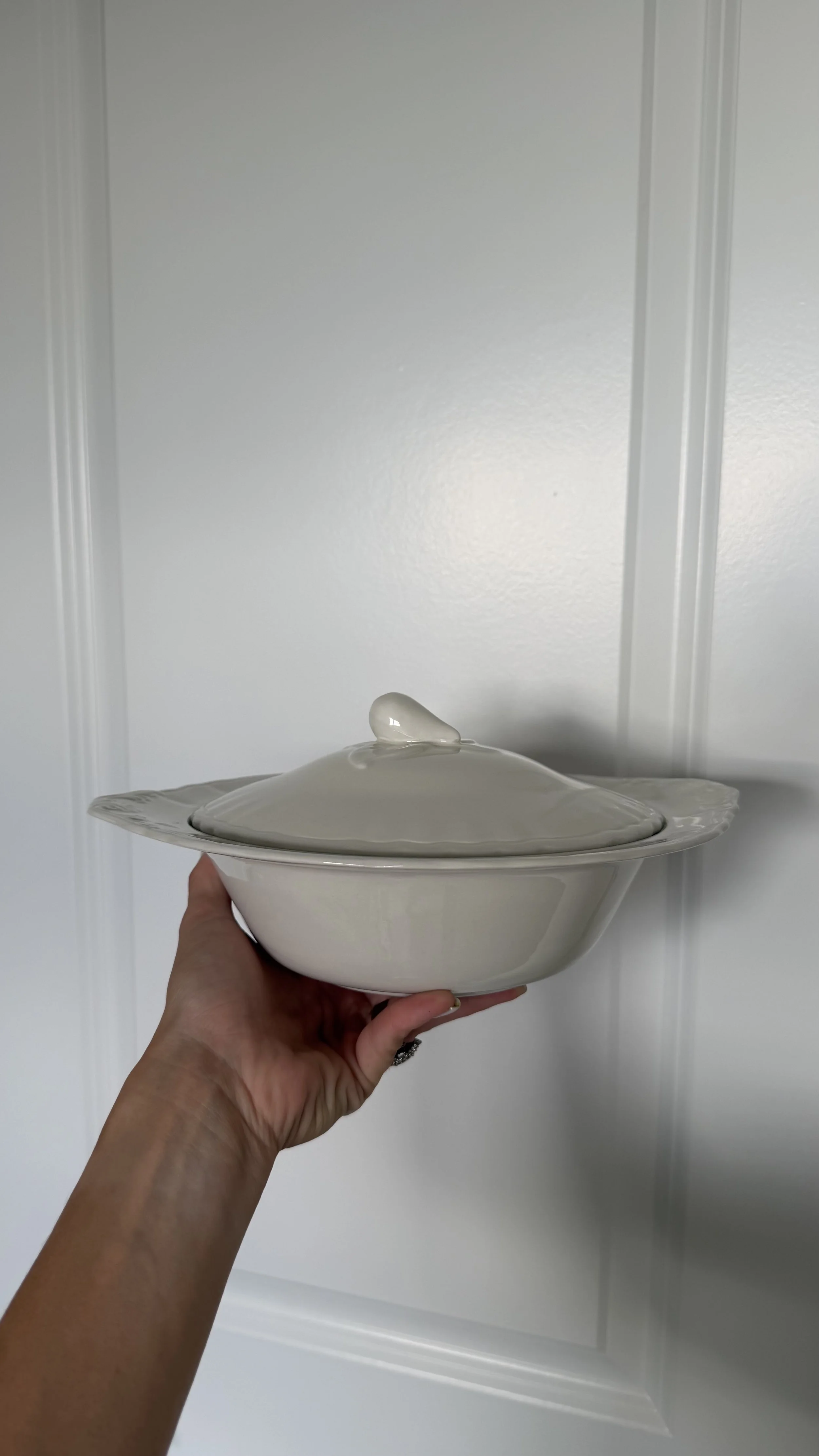 Vintage Trenton Ironstone Covered Serving Bowl - Wood & Sons