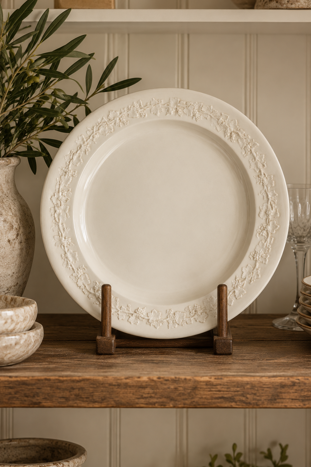 Vintage Wedgwood Embossed Queen's Ware Platter | Etruria & Barlaston