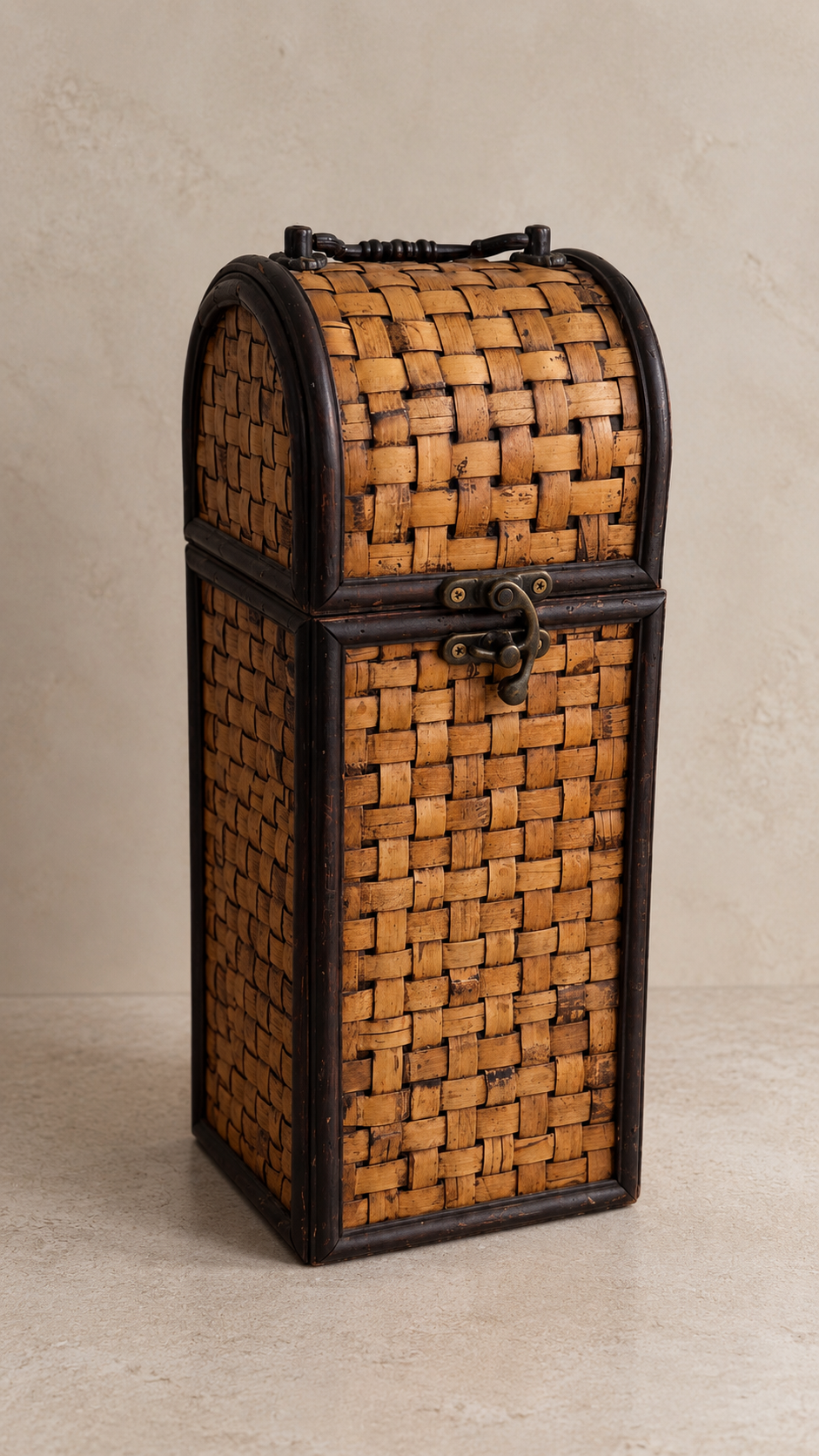 Vintage Woven Bamboo Storage Caddy