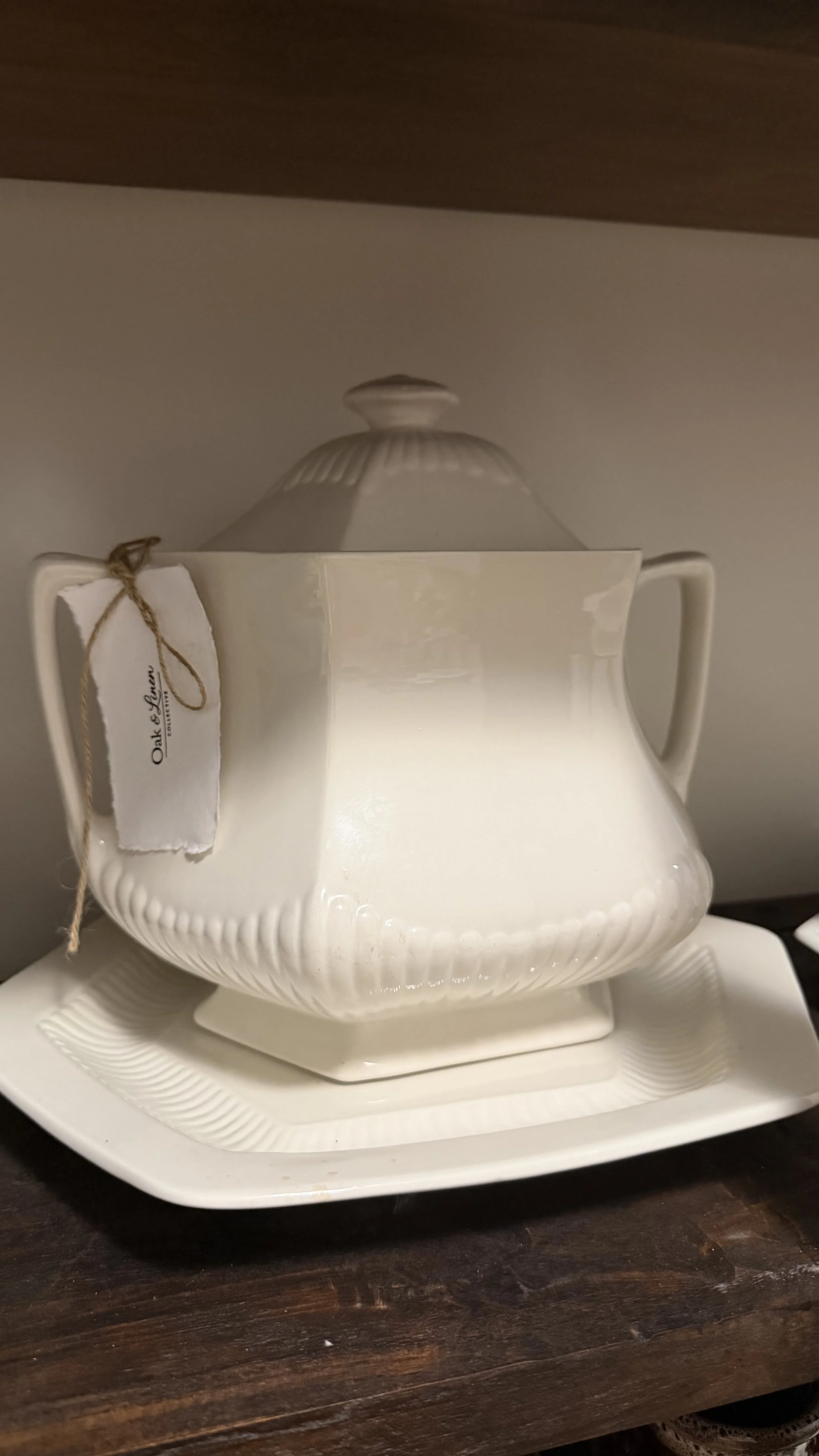 Vintage Wm. Adams & Sons Ironstone Tureen & Underplate | Micratex