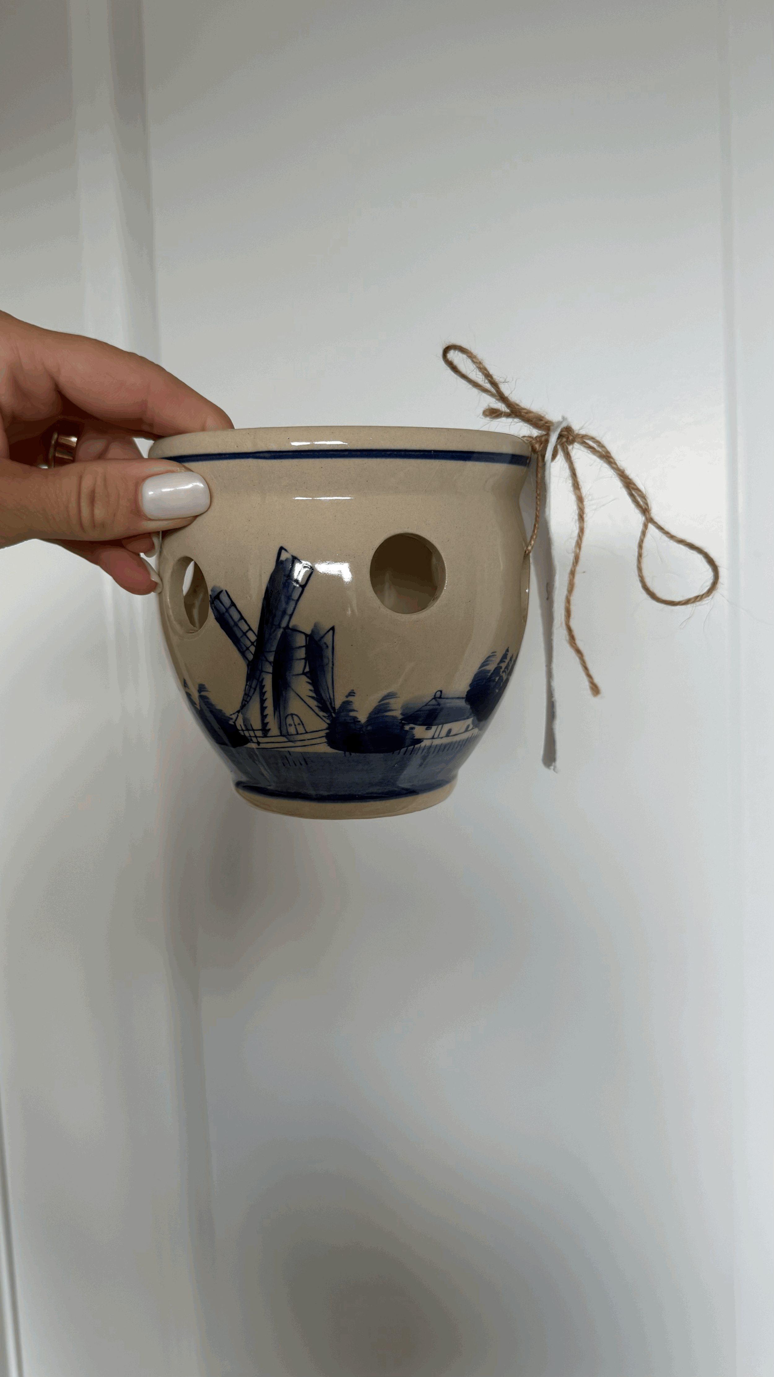 Vintage Delft Blue Bulb Planter