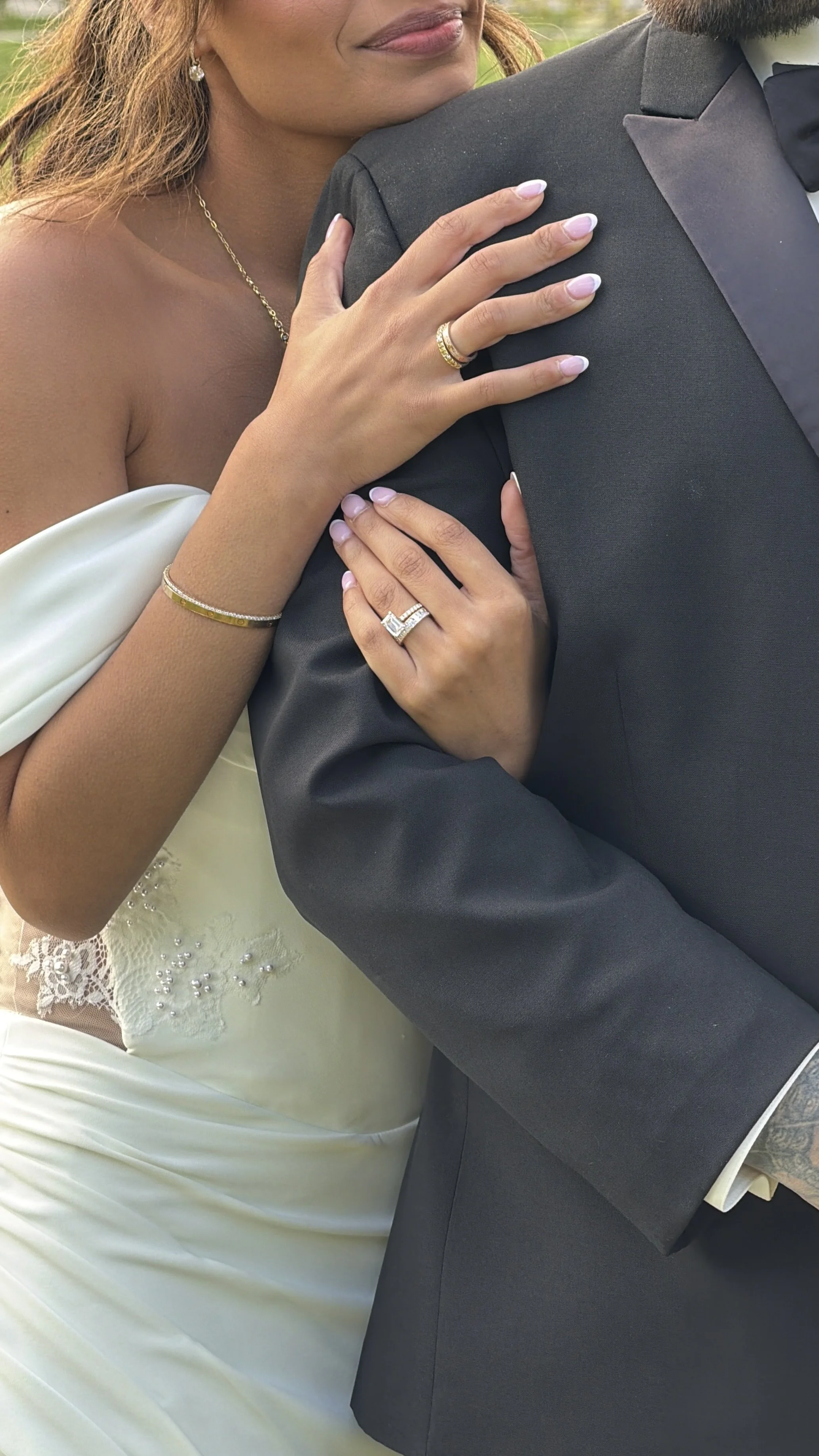 Philly wedding content creator capturing candid details of the bride and groom