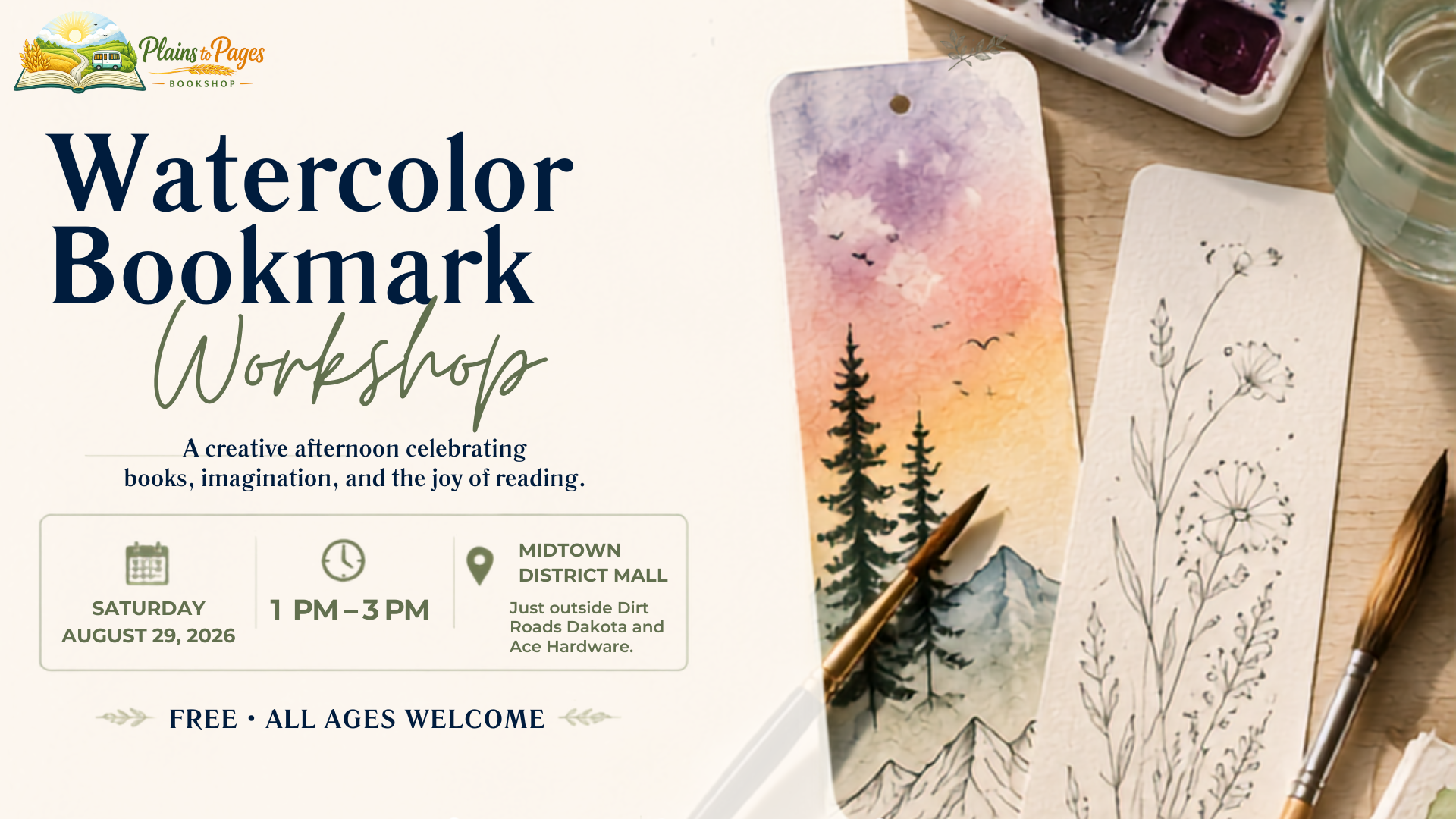 Watercolor Bookmark Workshop