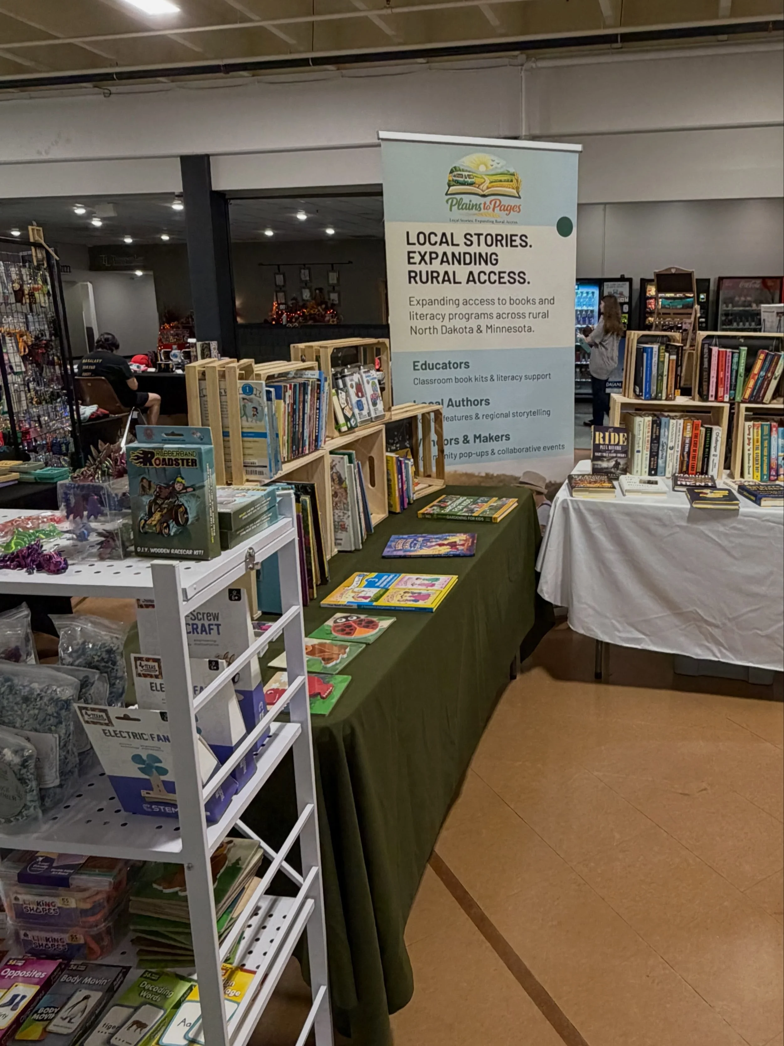 🍂📚 We&rsquo;re all set up at the Fall Vendor Show!

Come see Plains &amp; Pages today at the Midtown District Mall &mdash; we&rsquo;ll be here until 3 PM!

We brought LOTS of new book arrivals, books for all ages, STEM activities, learning goodies,