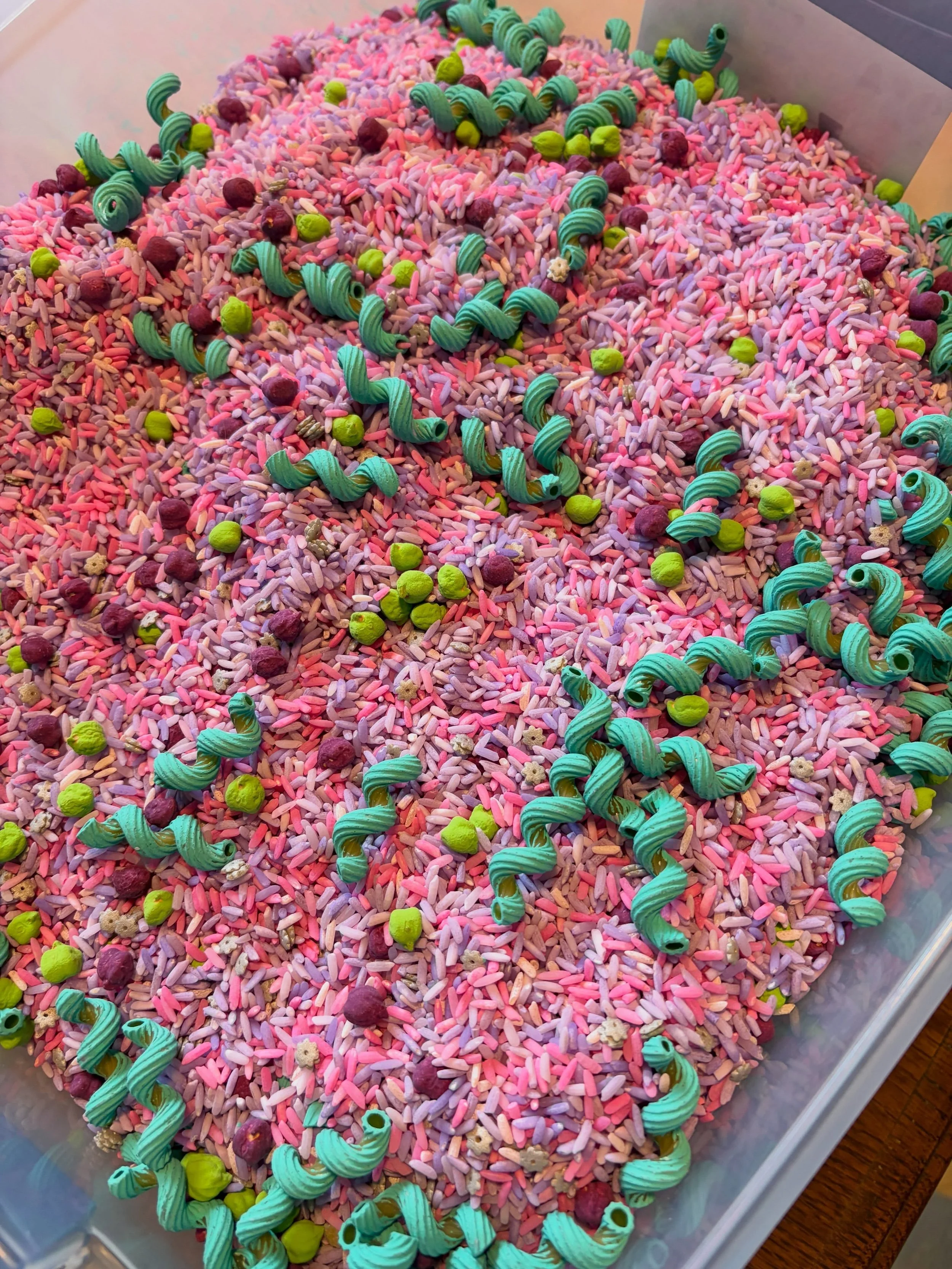 🦄✨ Something magical is mixing up at Plains to Pages&hellip;

We&rsquo;re working on a brand-new sensory mix, and this colorful base is just the beginning! 💕💜💚

Our sensory mixes are made for more than just fun. Scooping, sorting,and imaginative 