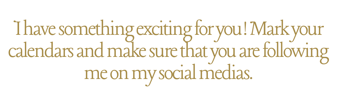 Text message encouraging social media following: "Have something exciting for you! Mark your calendars and make sure that you are following me on my social medias."