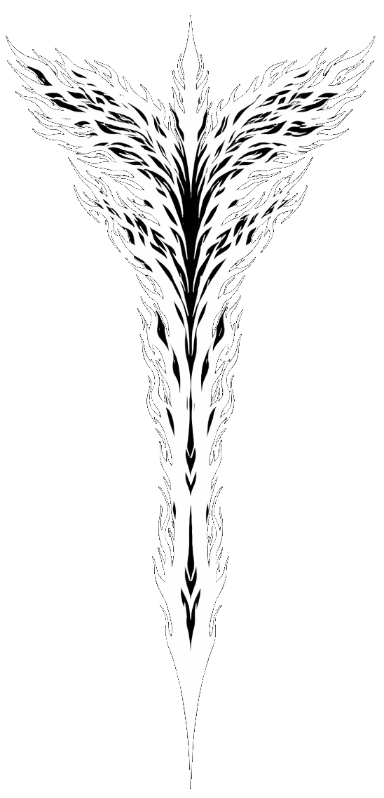 Stylized white flame design forming a letter 'Y' against a black background.
