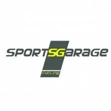 Logo for Sports Garage Racing with black, yellow, and gray text and design elements.
