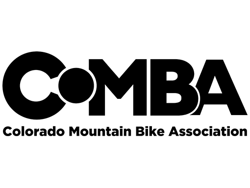 Logo of Colorado Mountain Bike Association (COMBA) in black and white.