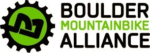 Logo of Boulder Mountainbike Alliance featuring a stylized mountain bike gear and text